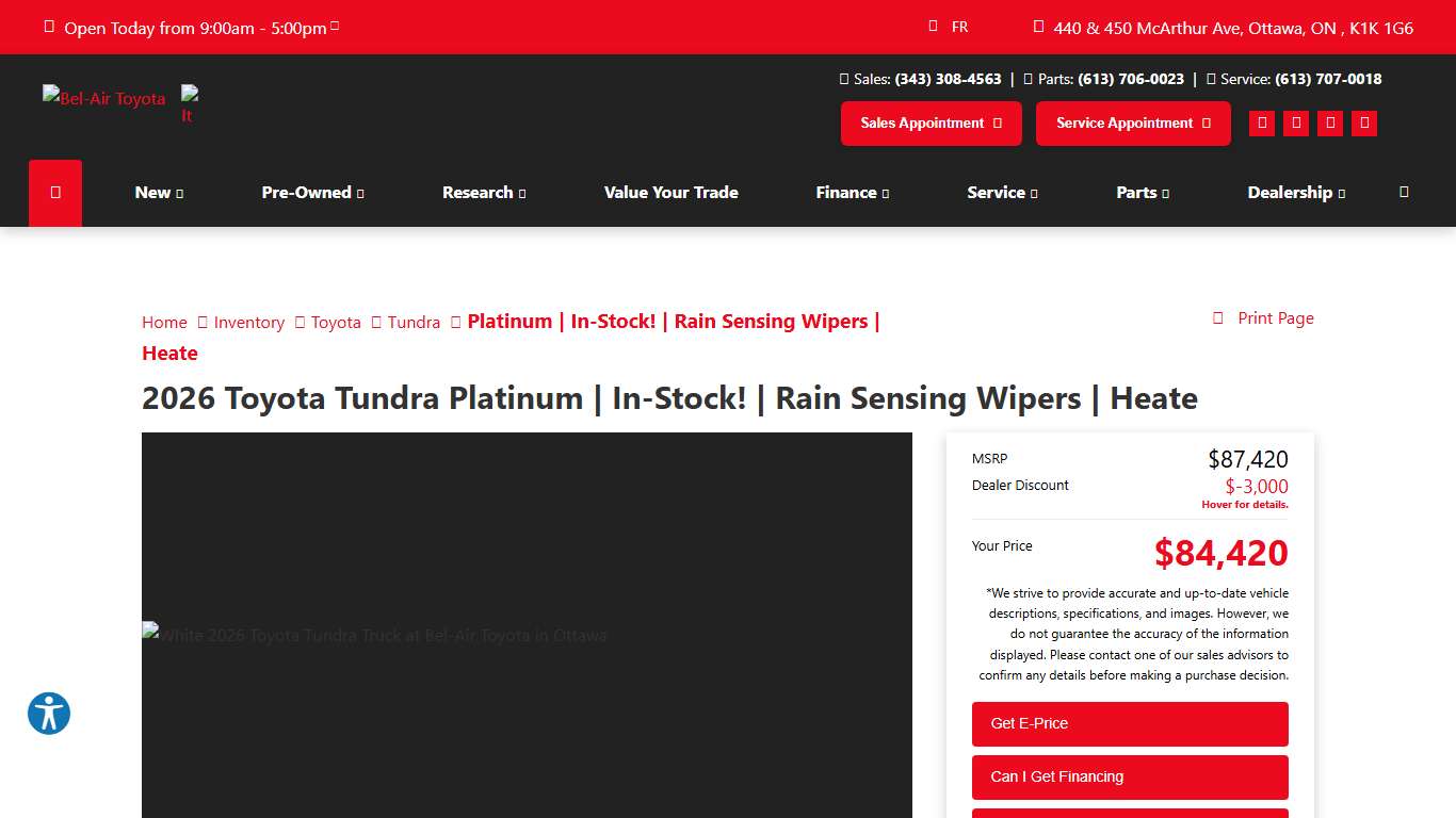 2026 Toyota Tundra in Ottawa